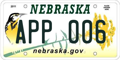 NE license plate APP006