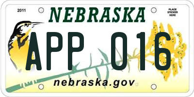 NE license plate APP016