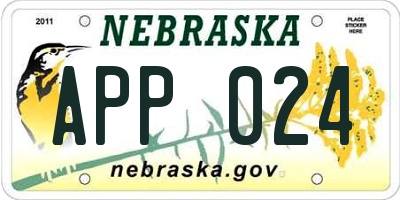 NE license plate APP024