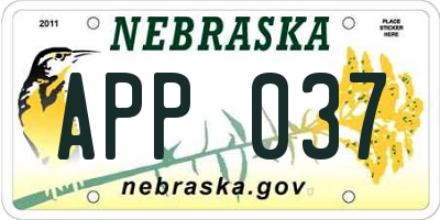 NE license plate APP037