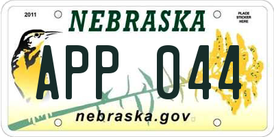 NE license plate APP044