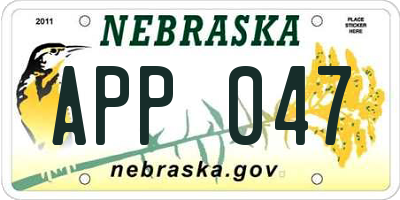 NE license plate APP047