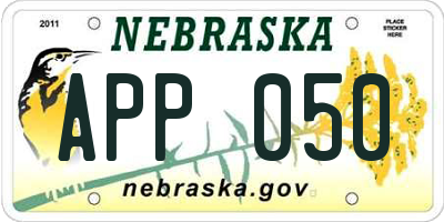 NE license plate APP050