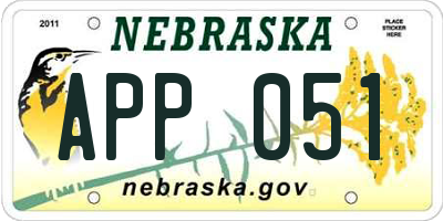 NE license plate APP051