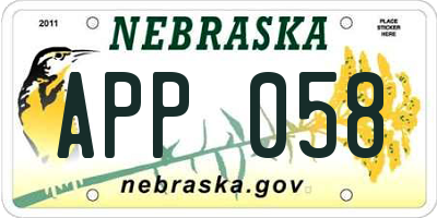 NE license plate APP058