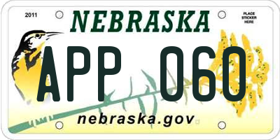 NE license plate APP060