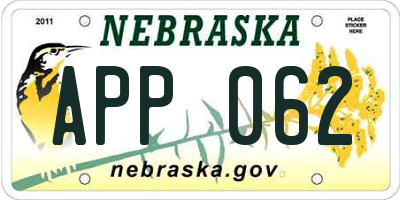 NE license plate APP062