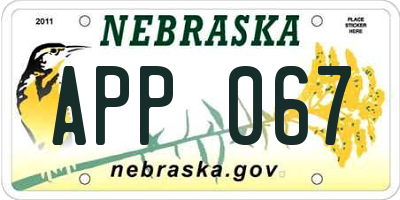 NE license plate APP067