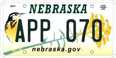 NE license plate APP070