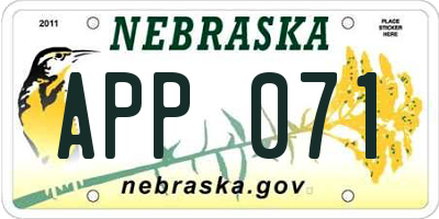 NE license plate APP071