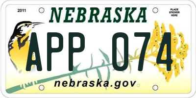NE license plate APP074