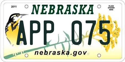 NE license plate APP075