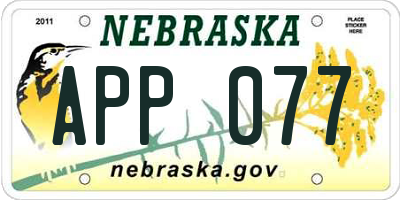 NE license plate APP077