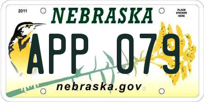 NE license plate APP079