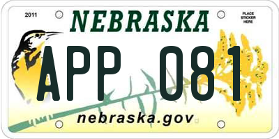 NE license plate APP081