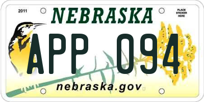 NE license plate APP094