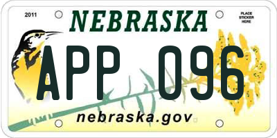 NE license plate APP096