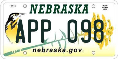 NE license plate APP098