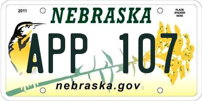 NE license plate APP107