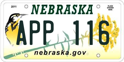 NE license plate APP116