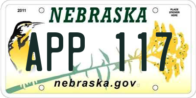 NE license plate APP117