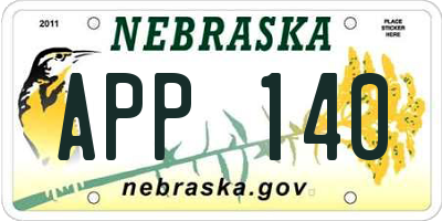 NE license plate APP140