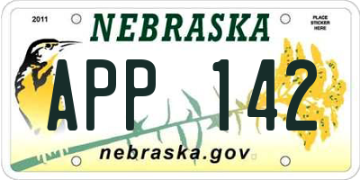 NE license plate APP142