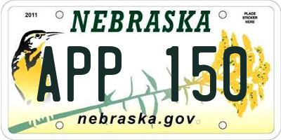NE license plate APP150