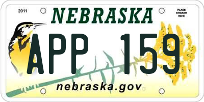NE license plate APP159