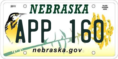 NE license plate APP160