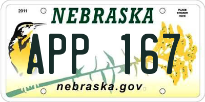 NE license plate APP167