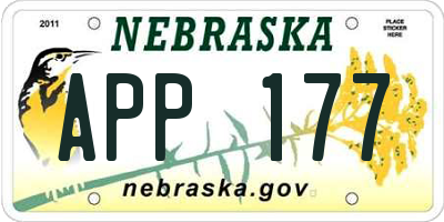 NE license plate APP177
