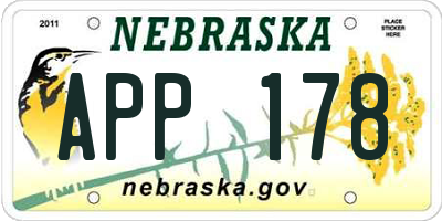 NE license plate APP178