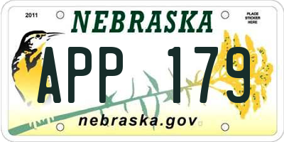 NE license plate APP179