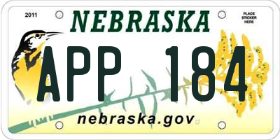 NE license plate APP184