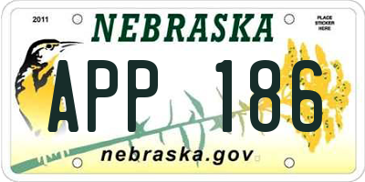 NE license plate APP186