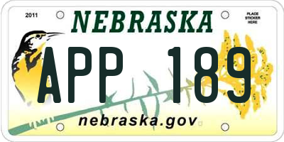 NE license plate APP189