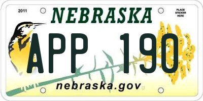 NE license plate APP190