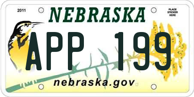 NE license plate APP199