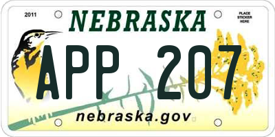 NE license plate APP207