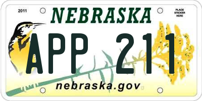 NE license plate APP211