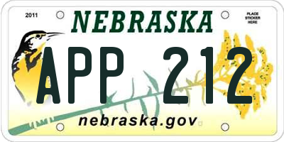 NE license plate APP212