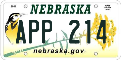 NE license plate APP214