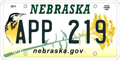 NE license plate APP219