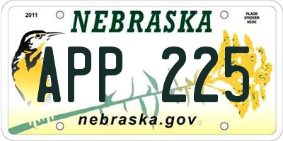 NE license plate APP225