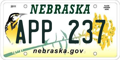 NE license plate APP237