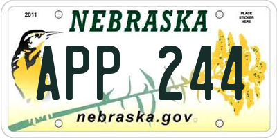 NE license plate APP244