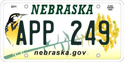 NE license plate APP249