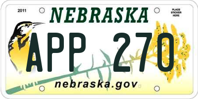 NE license plate APP270