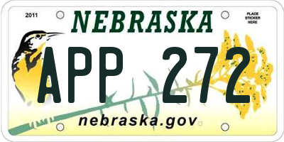 NE license plate APP272